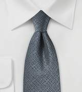Textured Silk Tie in Metallic Gray Textured Silk Tie in Metallic Gray