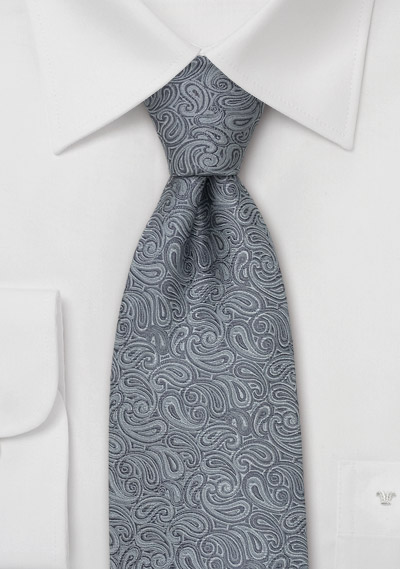 black paisley tie. Silver amp; Gray Paisley Tie by