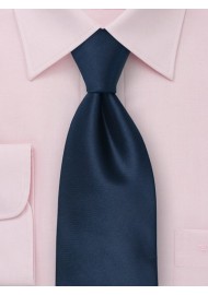 Solid color necktie in dark blue - Handmade silk tie in deep sapphire ...