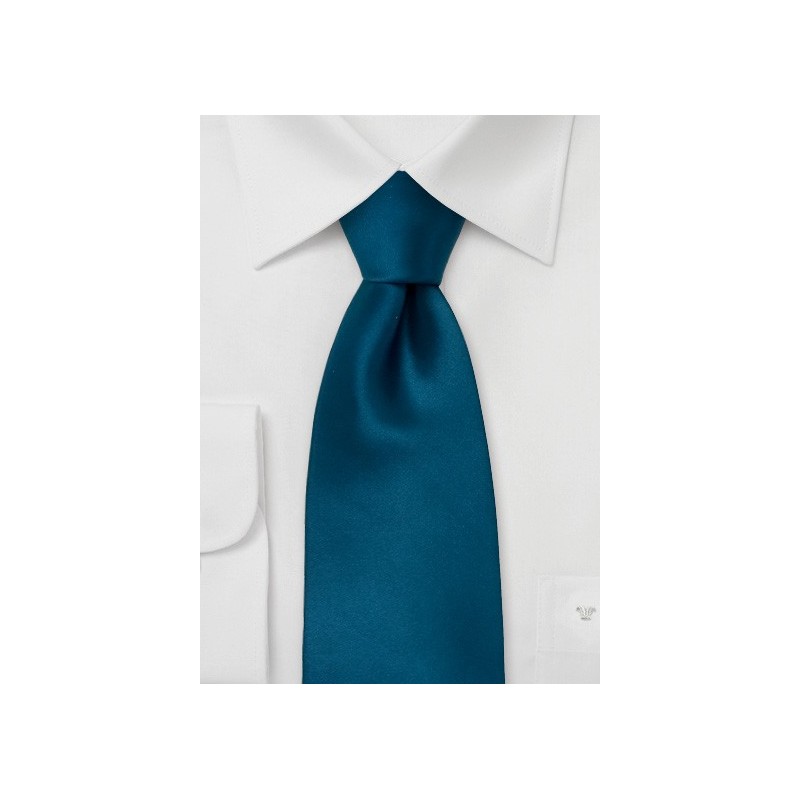 Retro skinny tie - Narrow silk tie in solid blue