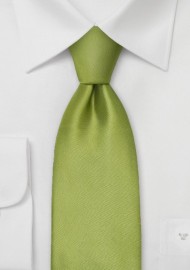 Extra Long Necktie - Sage green silk tie