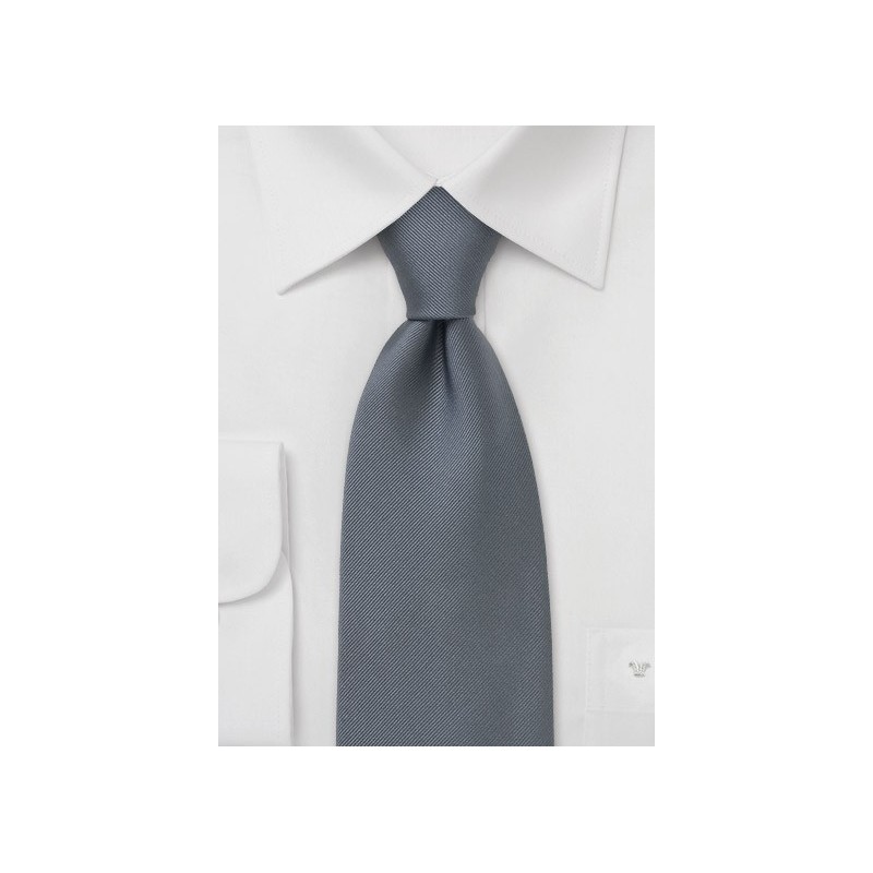 Single colored silk tie Silver gray necktie