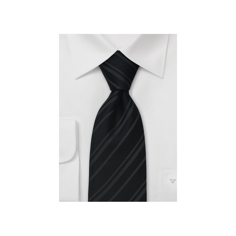 Black Tie with fine stripes