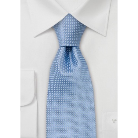 Spring and Summer tie - Solid colored light blue tie with fine pattern