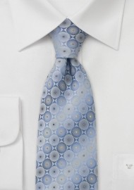 Carolina blue silk tie - Handmade tie with circles