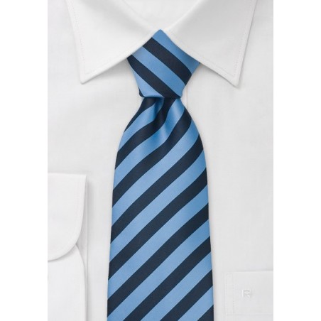 Blue striped necktie - Stain-resistant Microfiber tie