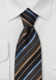 Extra Long tie - Necktie with modern diagonal stripes in XL length