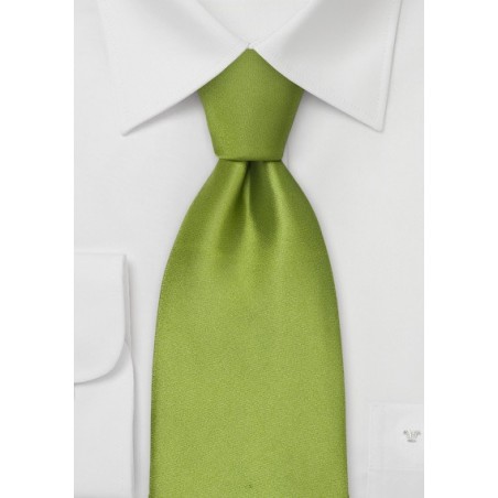 Sage green silk tie - Solid color bright green necktie