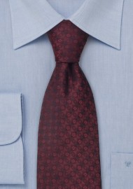 Designer neckties - Burgundy red silk tie by Chevalier - Ties-Necktie.com