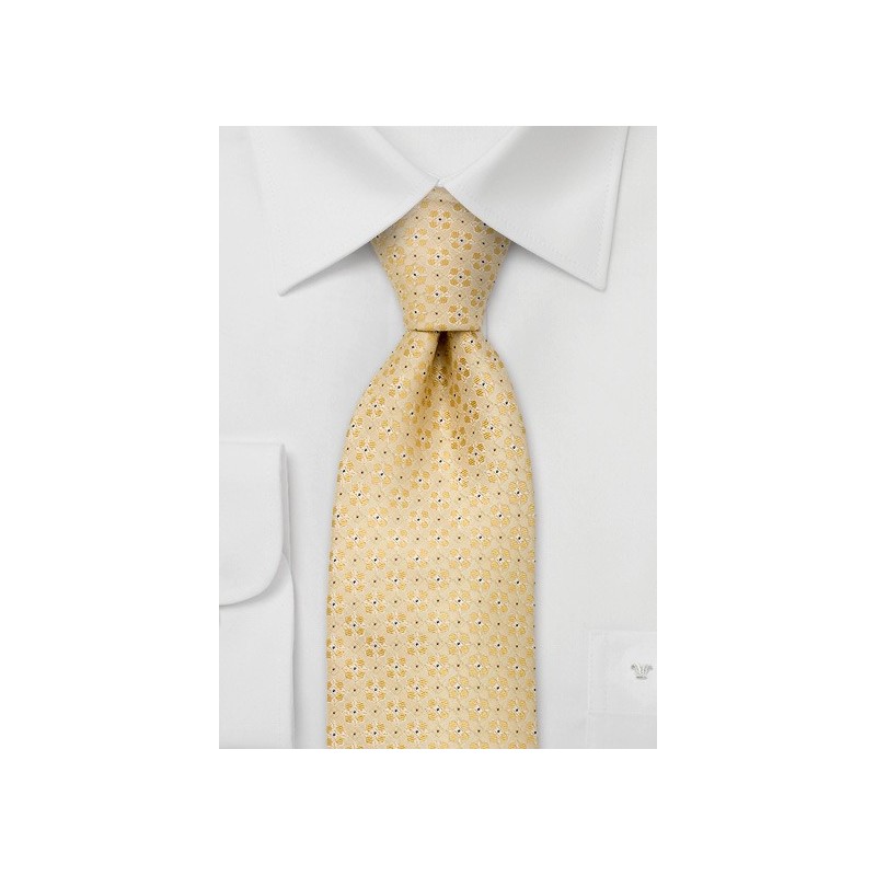 Extra long ties - Yellow floral tie by Chevalier