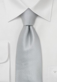 Silver Extra Long Ties - XL silk tie in silver