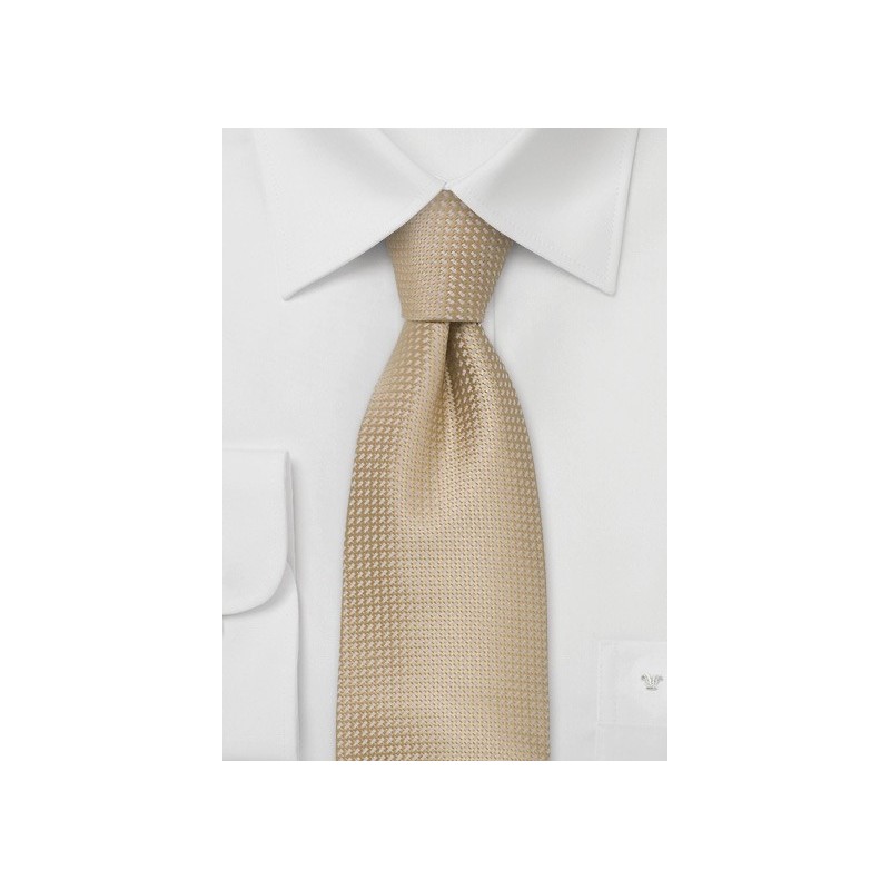 Extra Long Ties - XL silk tie in light cream-tan color