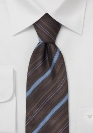 Extra Long Ties - XL brown striped necktie
