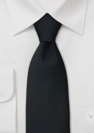 Solid Extra Long Black Necktie