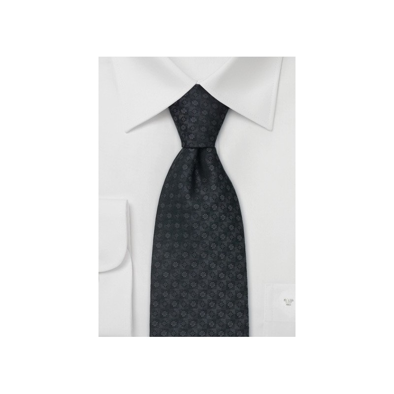 Designer neckties - Charcoal gray silk tie by Chevalier