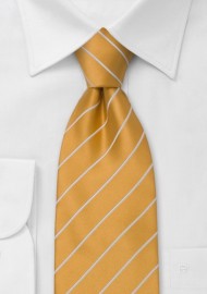 Striped Ties - Orange tie with white stripes