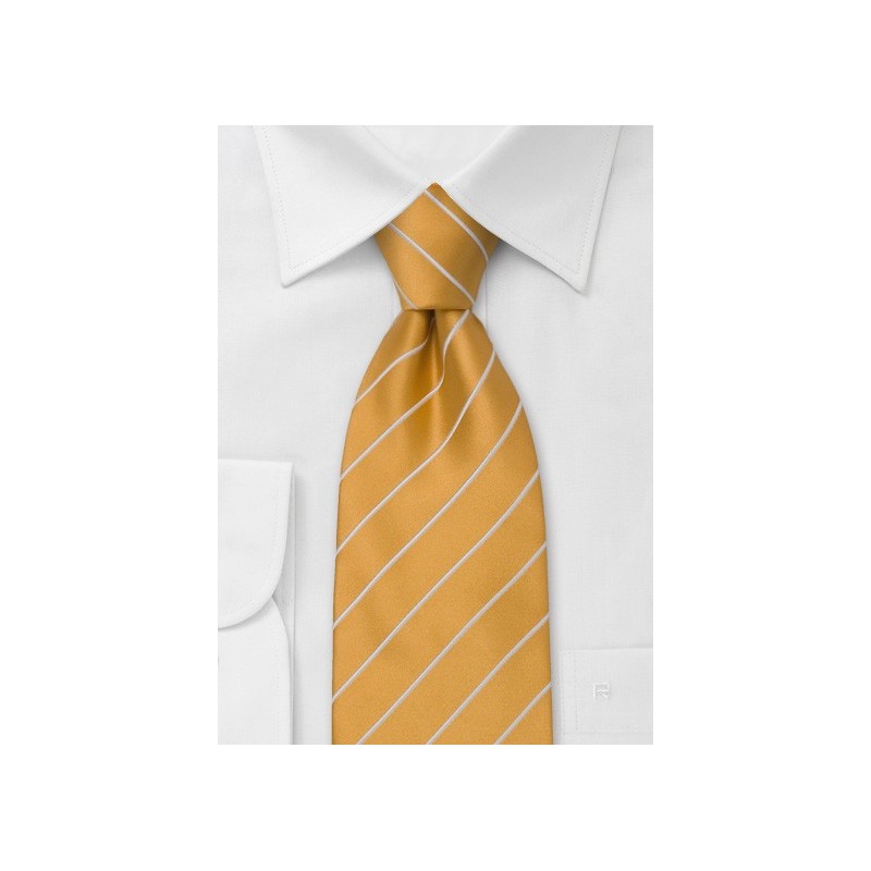 Striped Ties - Orange tie with white stripes