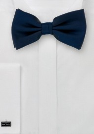 Midnight Blue Bow Ties - Bow Tie Set With Matching Pocket Square