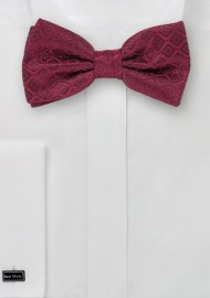 Wine Red Bow Ties - Bow Tie Set With Matching Pocket Square