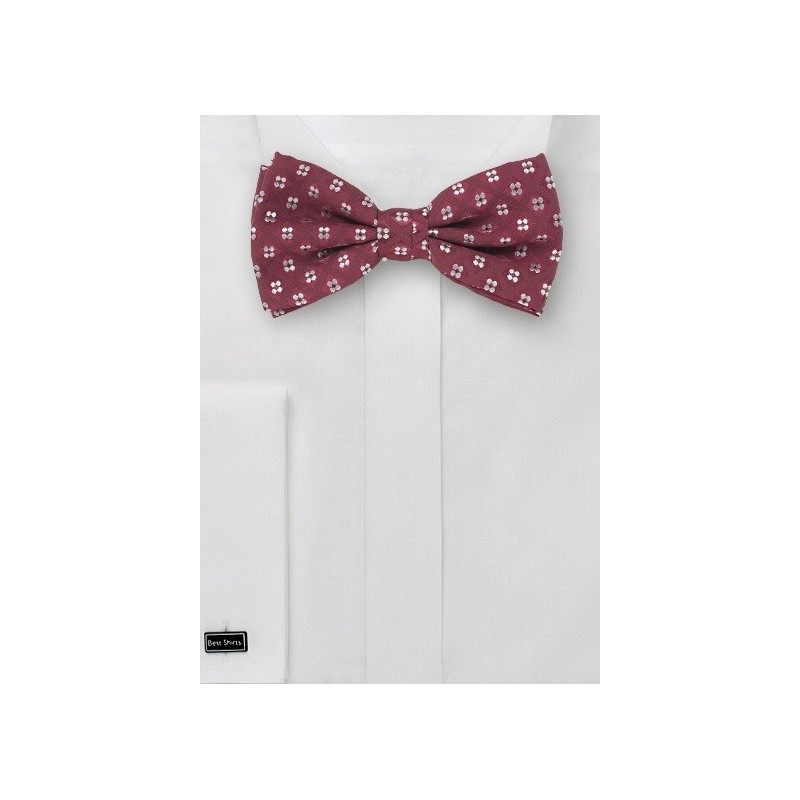 Wine Red Bow Tie & Pocket Square