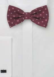 Dark Red Bow Ties - Elegant Bow Tie & Matching Pocket Square