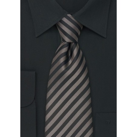 Dark Gray Silk Tie in XL