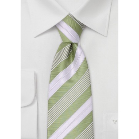 Lime green neckties - Modern striped green tie