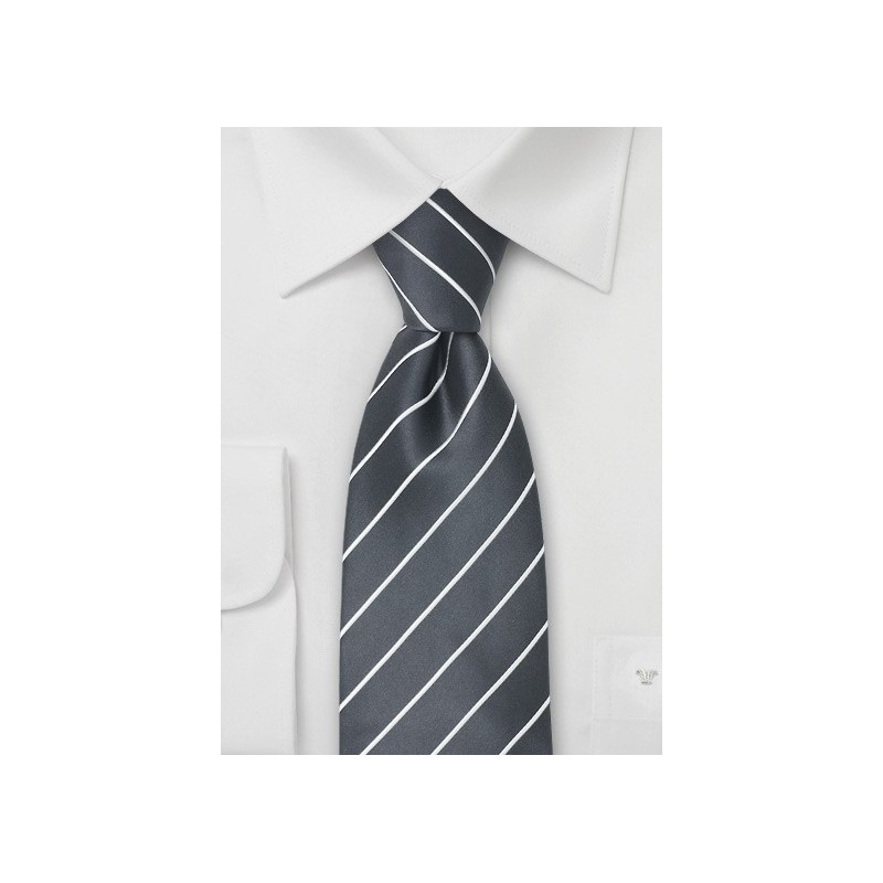 XL Men's Ties - Dark gray XL silk tie
