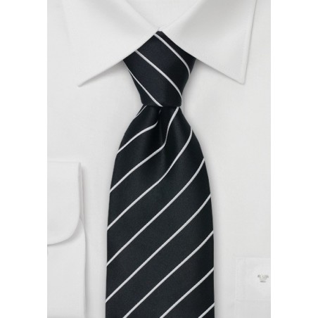 Formal Silk Ties - Black & Silver necktie