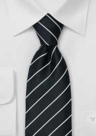 Extra Long Men's Ties - Black & Gray XL Necktie
