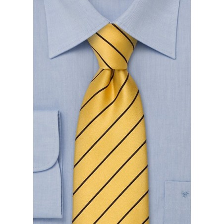 Striped Men's Ties - Yellow & Blue Necktie