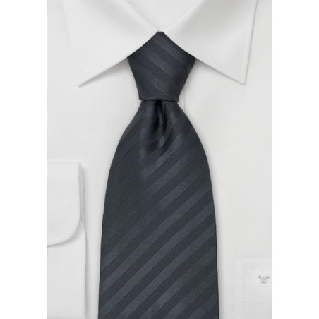 Charcoal Gray Ties - Dark Gray Tie With Subtle Stripes