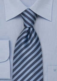 Blue Silk Ties - Modern Striped Silk Tie in Blue