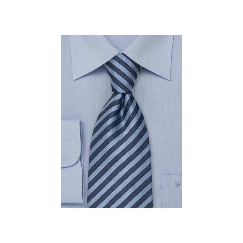 Blue Extra Long Ties - Blue Silk Tie in XL Length