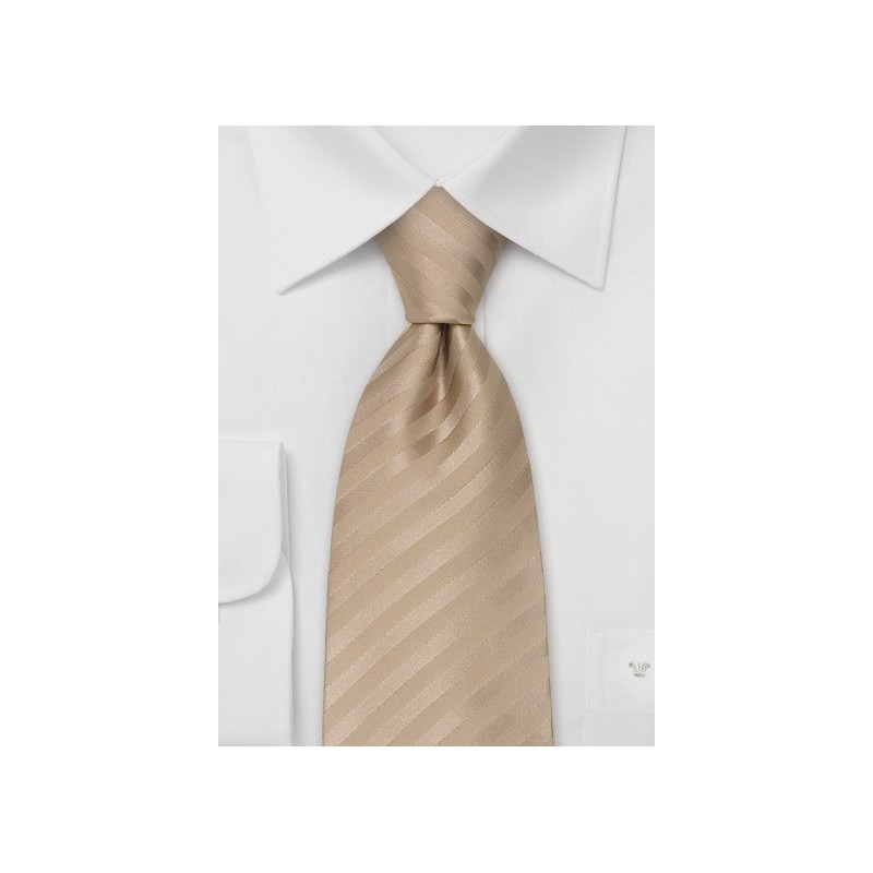 Solid Color Extra Long Ties - XL Mens Necktie in Tan-Brown