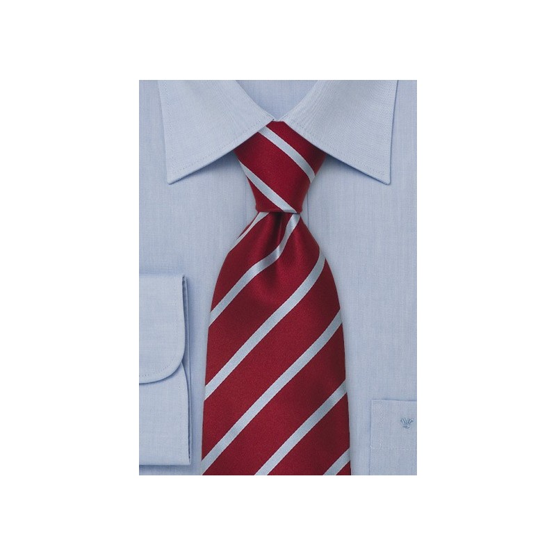 Sriped Business Ties - Striped tie in red & light blue