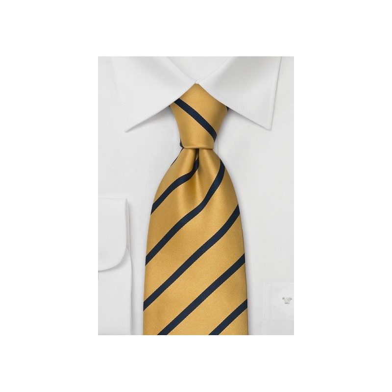 Clip On Tie in Yellow - Pretied Yellow Striped