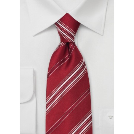Italian Designer Ties - Red Striped Tie by Cavallieri