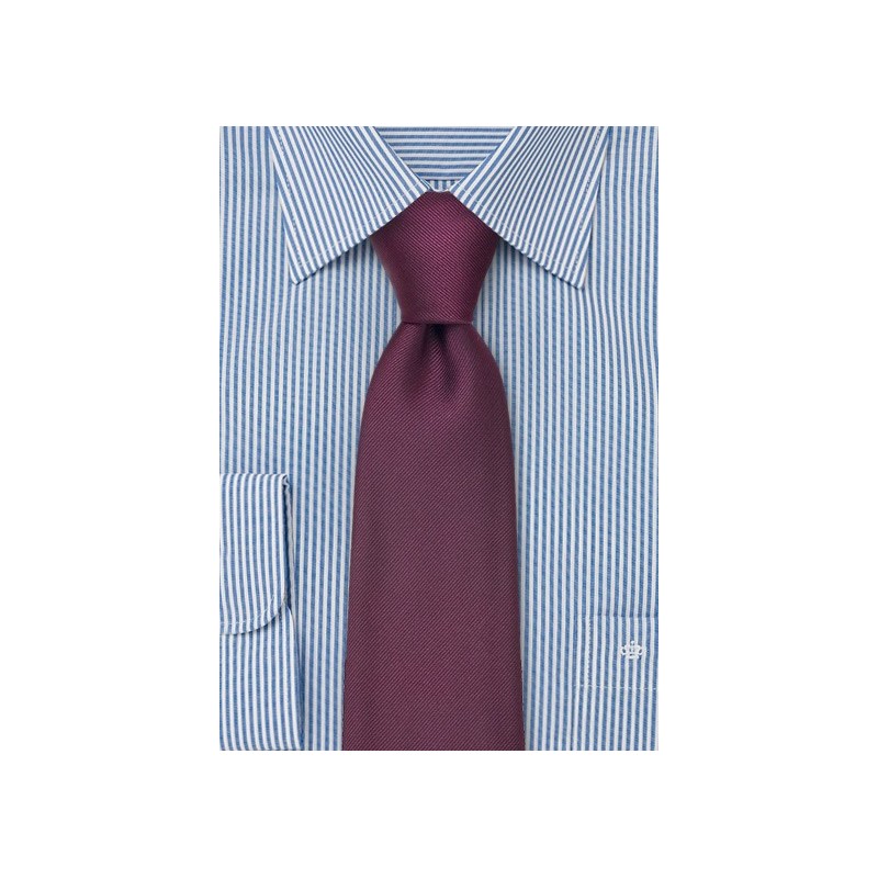 Solid Silk Tie in Wine Red Color