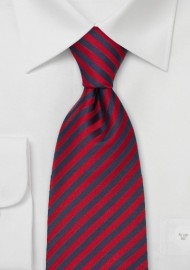 Extra Long Ties - Red & Blue Striped Tie in XL