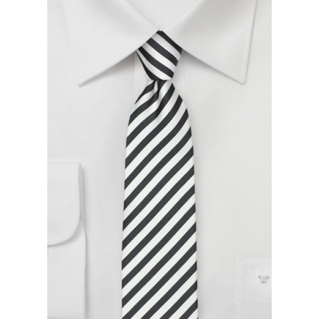 Dark Gray and White Skinny Tie