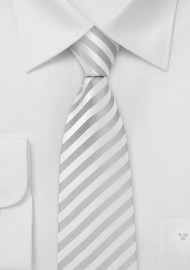 Retro Ties - White & Silver Skinny Tie