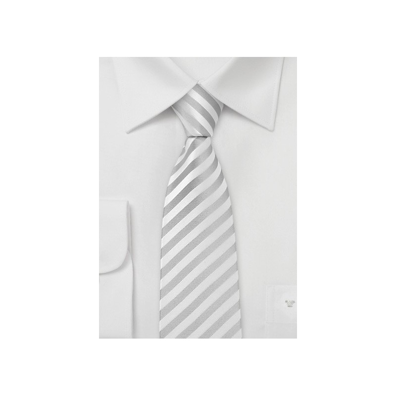 Retro Ties - White & Silver Skinny Tie