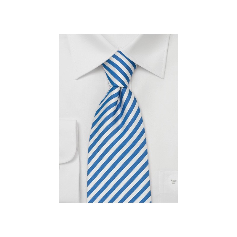 Extra Long Mens Ties - Blue & White XL Necktie