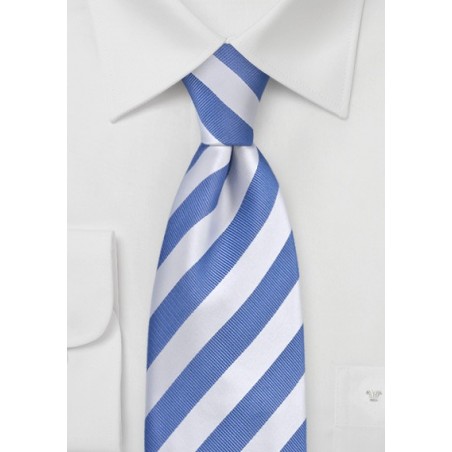 Extra Long Light Blue Ties - Striped Necktie "Identity" by Parsley