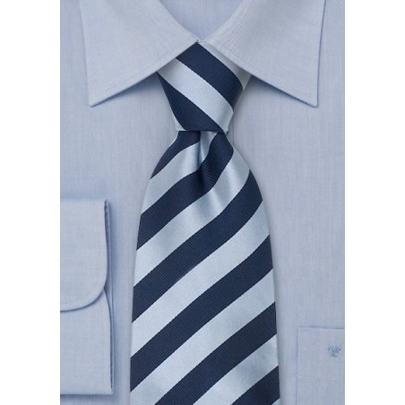 Blue striped ties - Striped silk tie in blue