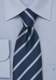 Navy Blue Extra Long Ties - Blue Silk Tie in Extra Long Length