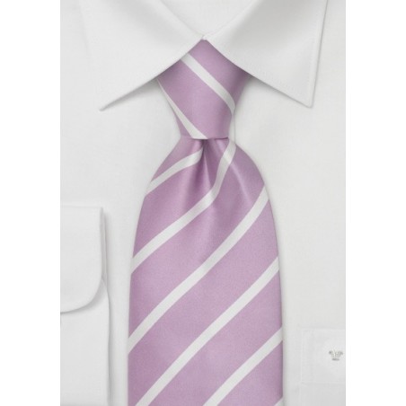 Pink Silk Ties - Narrow Striped Pink Necktie