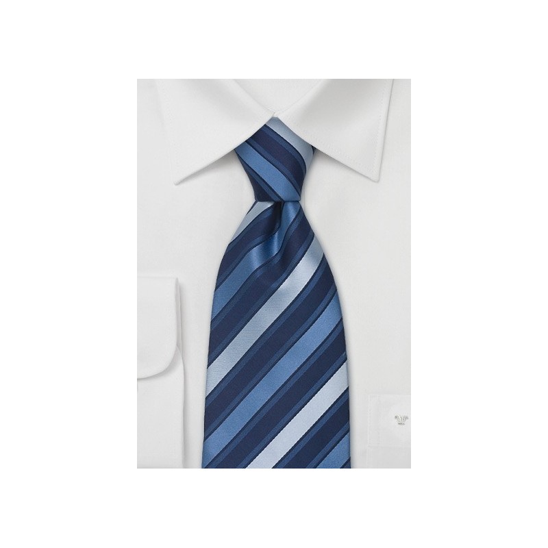 Elegant Blue Necktie in XL Length