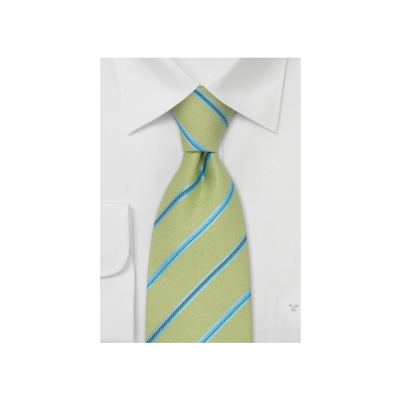 Green Ties - Striped Designer Tie by Chevalier